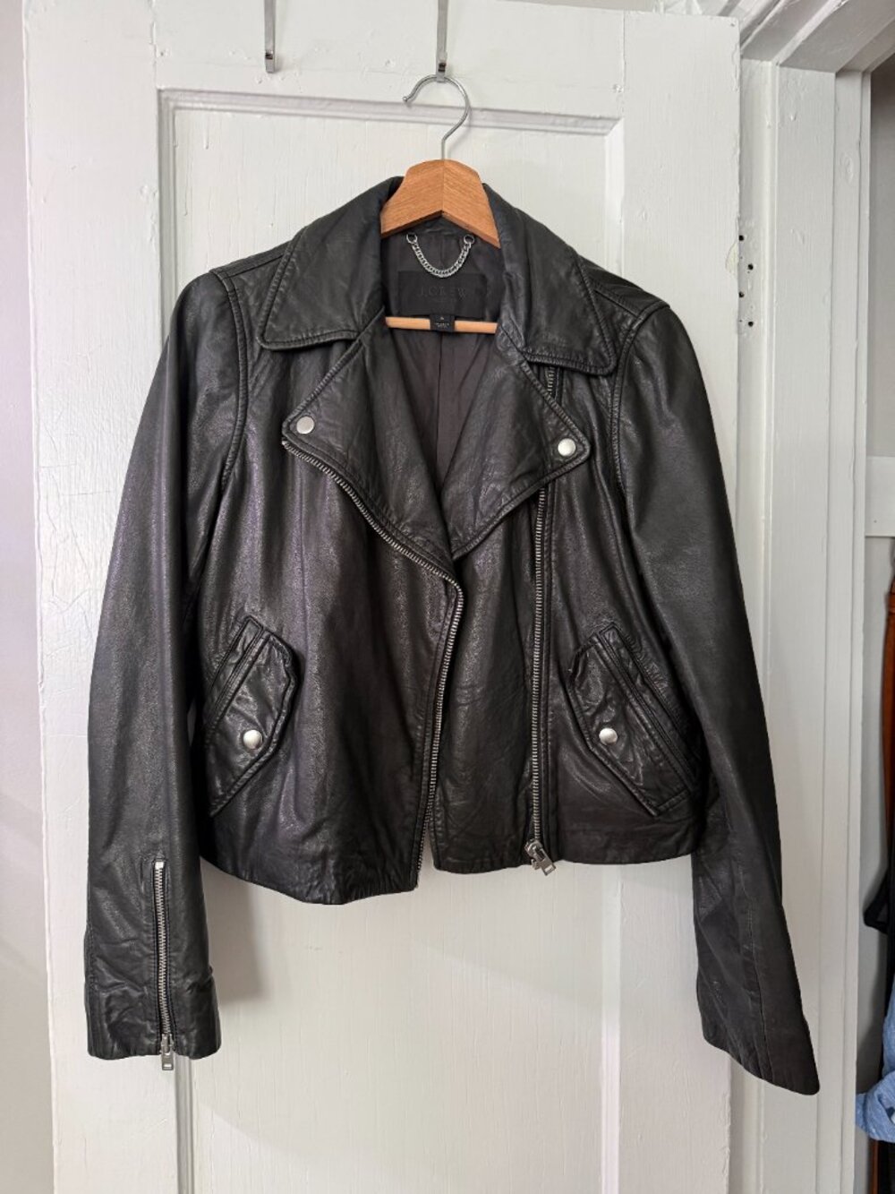 J. Crew Collection Washed Leather Motorcycle Jacket